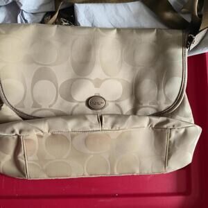 VINTAGE Y2K Coach Signature Canvas Crossbody Bag Beige